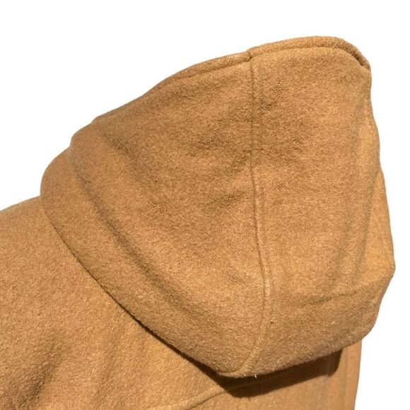 Cabela’s Women’s Toggle Duffel Wool-blend Hooded Coat, Large. Tan cargo pockets - Picture 13 of 16